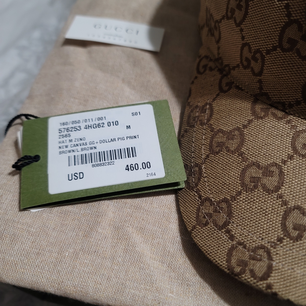 Gucci Brown/Beige GG Canvas Logo Baseball Cap (100% Authentic) - Picture 2 of 4